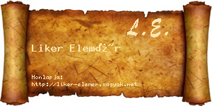 Liker Elemér névjegykártya